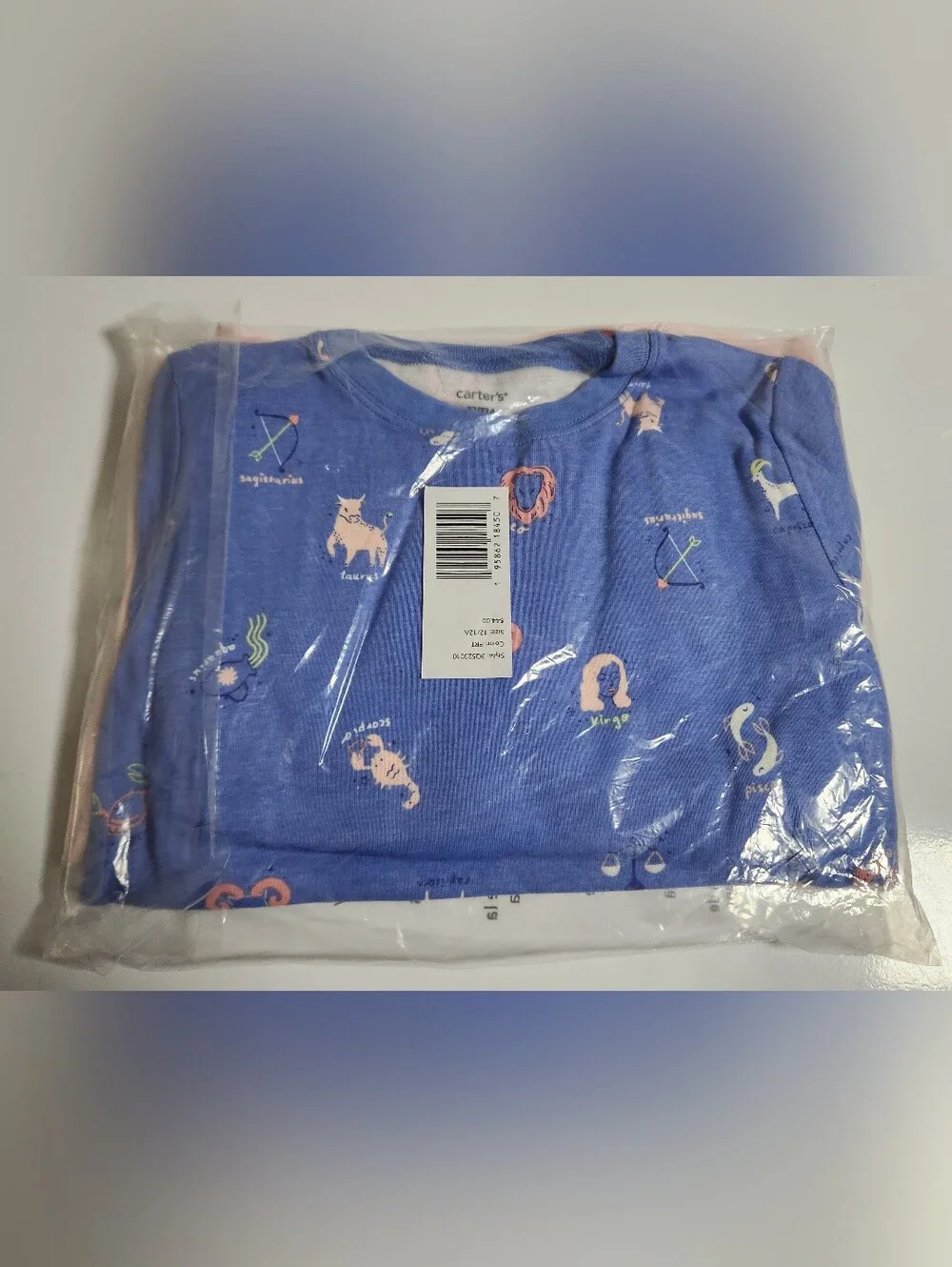 Girls Size 12 (Carter's) 4 Piece Pajama Set (Astrology Theme)
